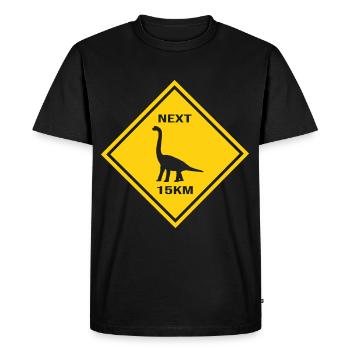 Attention Euhelopus warning sign for sauropods - Men's Premium Organic T-Shirt - black - Front - Nico (187cm)