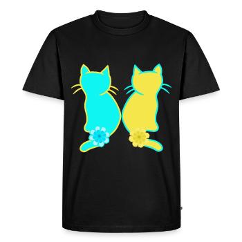 Chat domestique chats chat animaux Ukraine - T-shirt Premium bio Homme - noir - Devant - Nico (187cm)