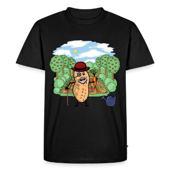 Jardin Papy Cacahuète Potager Jardinage - T-shirt Premium bio Homme - noir - Devant - Nico (187cm)