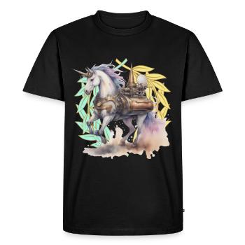 Licornes Licorne Animaux mythiques Fable - T-shirt Premium bio Homme - noir - Devant - Nico (187cm)