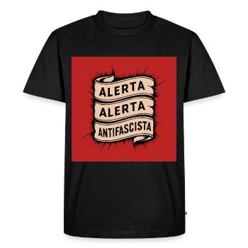 Alerta Antifascist - Men's Premium Organic T-Shirt - black - Front - Nico (187cm)