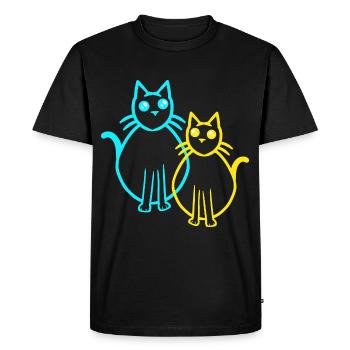 Chats Chat Chaton Chaton Rétro Vintage - T-shirt Premium bio Homme - noir - Devant - Nico (187cm)