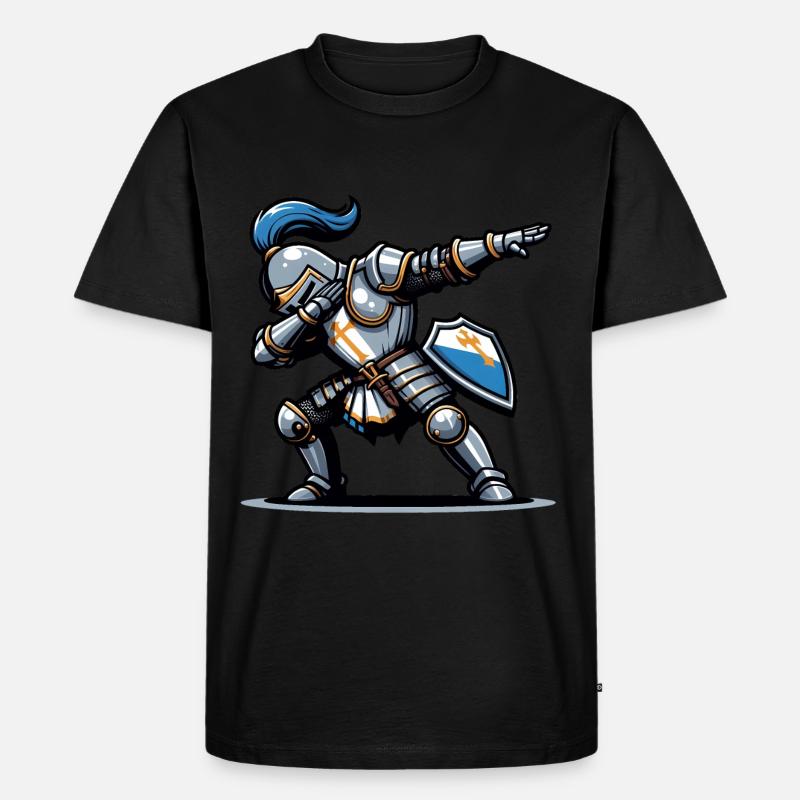 Dabbender Ritter, Mittelalter Kostüm - Männer Premium Bio T-Shirt - Schwarz