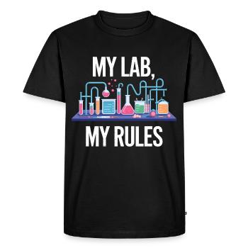 My laboratory, my rules - Men's Premium Organic T-Shirt - black - Front - Nico (187cm)