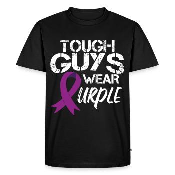Les durs à cuire portent du violet - T-shirt Premium bio Homme - noir - Devant - Nico (187cm)