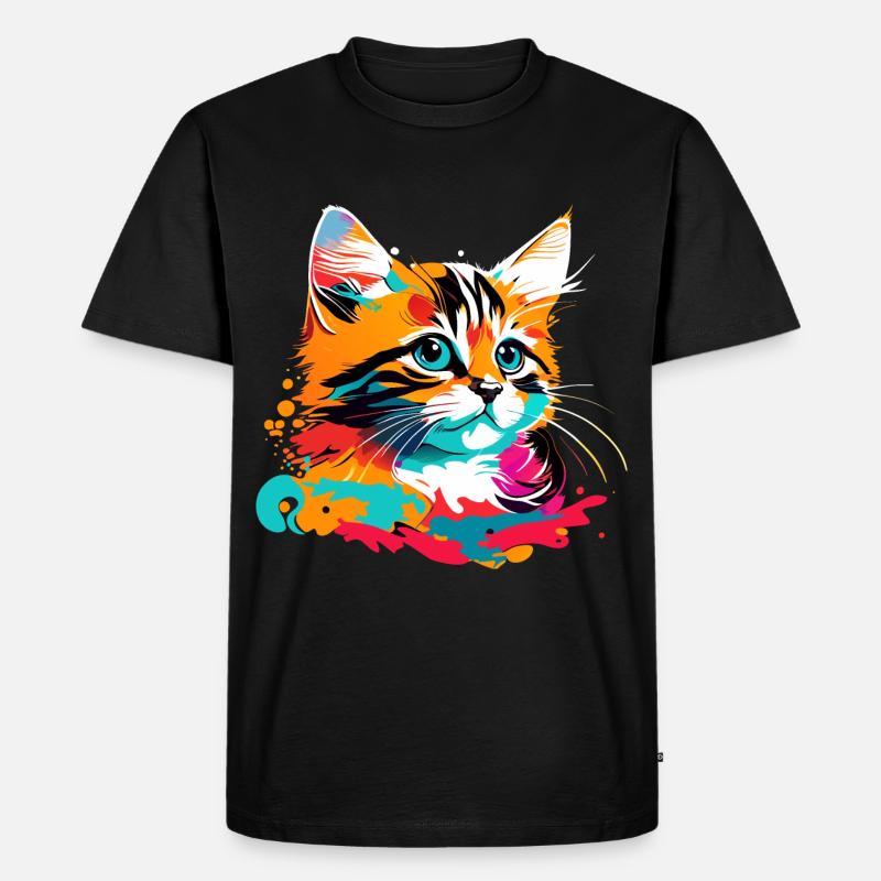 Kätzchen, Katze - Männer Premium Bio T-Shirt - Schwarz
