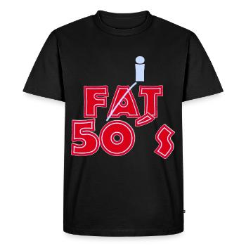 Fat 50S Rouge Bleu Clair - T-shirt Premium bio Homme - noir - Devant - Nico (187cm)