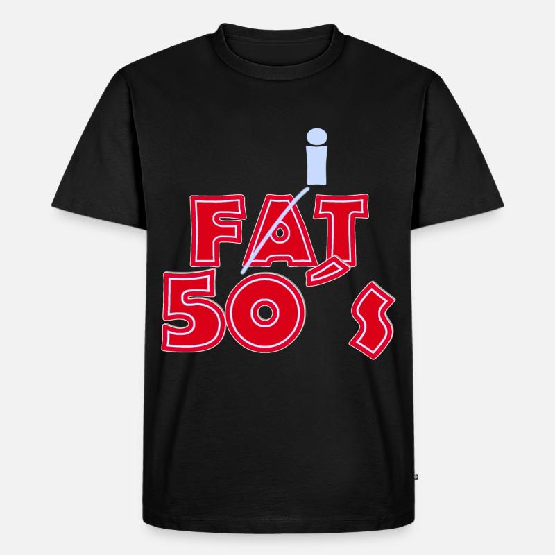 fat 50s red lightblue - Männer Premium Bio T-Shirt - Schwarz