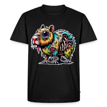 Capybara Zombie Monstre Halloween - T-shirt Premium bio Homme - noir - Devant - Nico (187cm)
