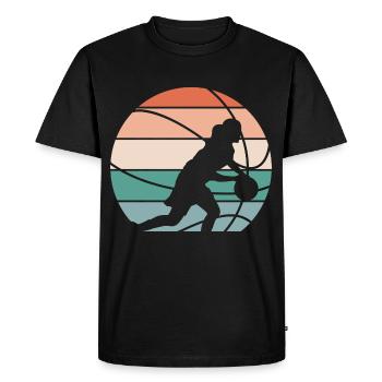 Basketball Basketball Basketball Femme Basketball - T-shirt Premium bio Homme - noir - Devant - Nico (187cm)