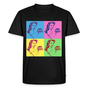 Baking Cake Baking Queen Baking Fairy Baker Pop Art - Men's Premium Organic T-Shirt - black - Front - Nico (187cm)