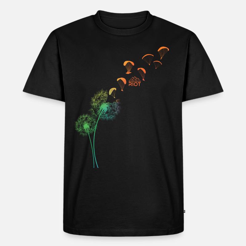 Dandelion Gleitschirm - Männer Premium Bio T-Shirt - Schwarz