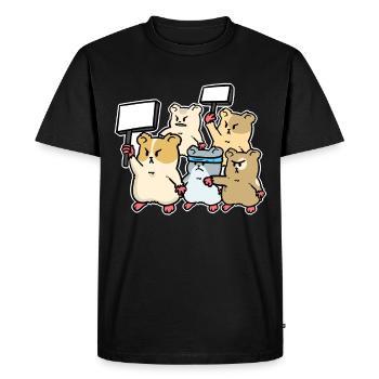 Manifestation de protestation de hamster Manifestation de manifestation - T-shirt Premium bio Homme - noir - Devant - Nico (187cm)