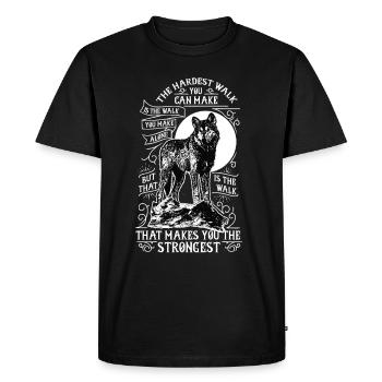 Loup solitaire - T-shirt Premium bio Homme - noir - Devant - Nico (187cm)