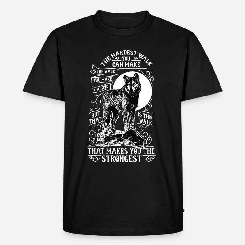 Einsamer Wolf - Männer Premium Bio T-Shirt - Schwarz