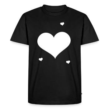 Coeur coeur amour - T-shirt Premium bio Homme - noir - Devant - Nico (187cm)