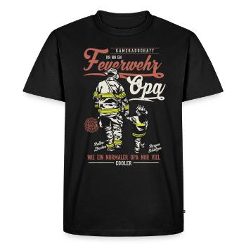 Feuerwehr Opa Spruch Feuerwehrmann Geschenk - Männer Premium Bio T-Shirt - Schwarz - Vorne - Nico (187cm)