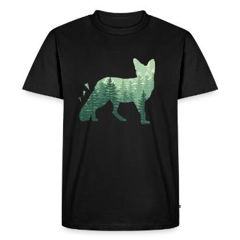 Fuchs Füchse Natur Wald - Männer Premium Bio T-Shirt - Schwarz - Vorne - Nico (187cm)