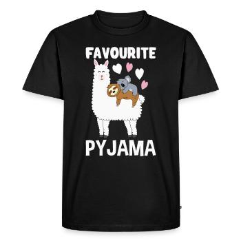 Pyjama Lama Pyjama paresseux alpaga - T-shirt Premium bio Homme - noir - Devant - Nico (187cm)