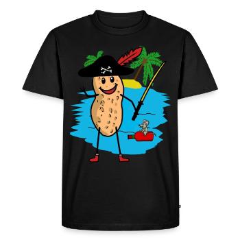 Peanut Buccaneer Pirate Fantasy Kids Pirates - Men's Premium Organic T-Shirt - black - Front - Nico (187cm)