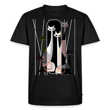 Chats Chat Chat Kitten Chat - T-shirt Premium bio Homme - noir - Devant - Nico (187cm)