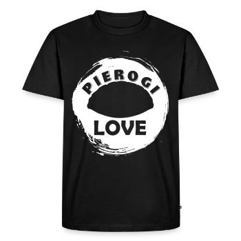 PIEROGI Poland love to Slavic food dish - Men's Premium Organic T-Shirt - black - Front - Nico (187cm)