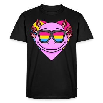 Cadeau pansexuel Axolotl - T-shirt Premium bio Homme - noir - Devant - Nico (187cm)