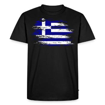 Drapeau de la Grèce utilisé - T-shirt Premium bio Homme - noir - Devant - Nico (187cm)