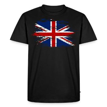 England used - Men's Premium Organic T-Shirt - black - Front - Nico (187cm)