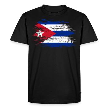 Drapeau cubain utilisé - T-shirt Premium bio Homme - noir - Devant - Nico (187cm)