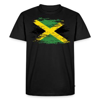 Drapeau de la Jamaïque utilisé - T-shirt Premium bio Homme - noir - Devant - Nico (187cm)