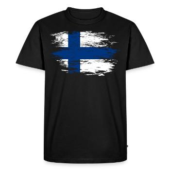 Drapeau finlandais utilisé - T-shirt Premium bio Homme - noir - Devant - Nico (187cm)