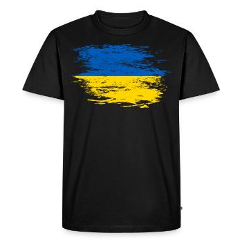 Drapeau ukrainien utilisé - T-shirt Premium bio Homme - noir - Devant - Nico (187cm)