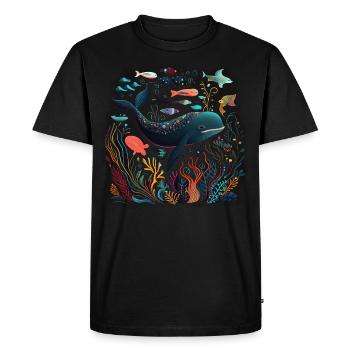 Art de la vie océanique - T-shirt Premium bio Homme - noir - Devant - Nico (187cm)