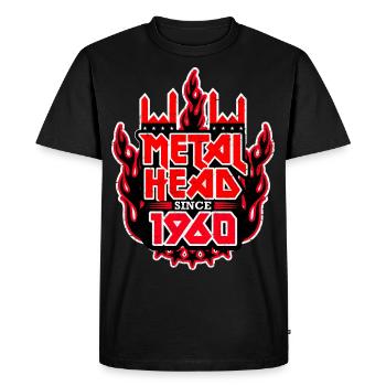 METALHEAD depuis 1960 - T-shirt Premium bio Homme - noir - Devant - Nico (187cm)