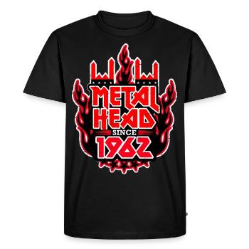 METALHEAD depuis 1962 - T-shirt Premium bio Homme - noir - Devant - Nico (187cm)