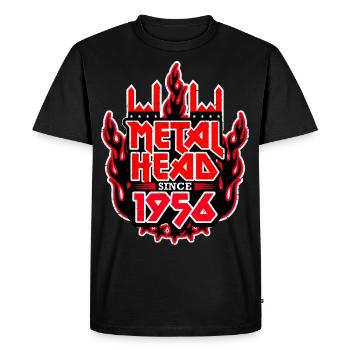 METALHEAD depuis 1956 - T-shirt Premium bio Homme - noir - Devant - Nico (187cm)