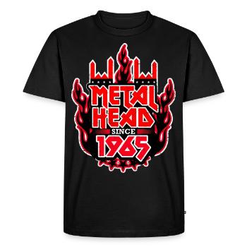 METALHEAD depuis 1965 - T-shirt Premium bio Homme - noir - Devant - Nico (187cm)