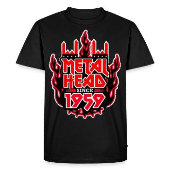 METALHEAD depuis 1959 - T-shirt Premium bio Homme - noir - Devant - Nico (187cm)
