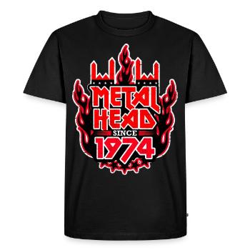 MÉTALLEUX depuis 1974 - T-shirt Premium bio Homme - noir - Devant - Nico (187cm)