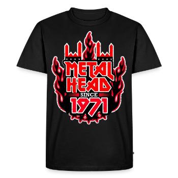 MÉTALLEUX depuis 1971 - T-shirt Premium bio Homme - noir - Devant - Nico (187cm)
