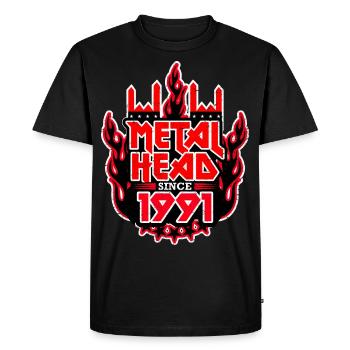 METALHEAD since 1991 - Men's Premium Organic T-Shirt - black - Front - Nico (187cm)