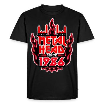 MÉTALLEUX depuis 1986 - T-shirt Premium bio Homme - noir - Devant - Nico (187cm)