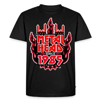 MÉTALLEUX depuis 1985 - T-shirt Premium bio Homme - noir - Devant - Nico (187cm)