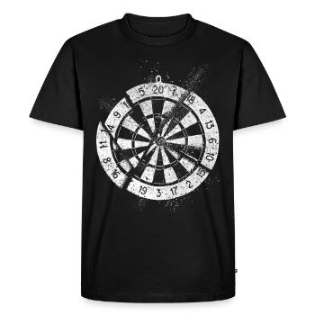 Fléchettes, jeu de fléchettes, jeu de fléchettes, fléchettes, joueurs de fléchettes - T-shirt Premium bio Homme - noir - Devant - Nico (187cm)