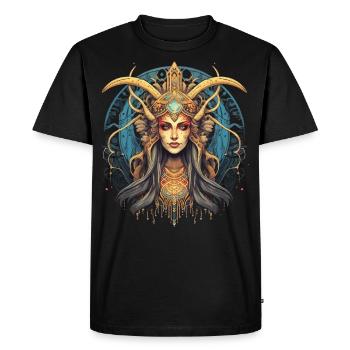 Fantasy High Priestess - Men's Premium Organic T-Shirt - black - Front - Nico (187cm)