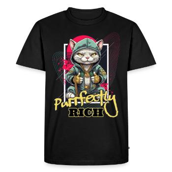 Cat Empire Luxury Money Gold Bijoux Cat Cats - T-shirt Premium bio Homme - noir - Devant - Nico (187cm)