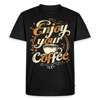 Café, Amateur De Café, Tasse À Caféine, Boisson - T-shirt Premium bio Homme - noir - Devant - Nico (187cm)