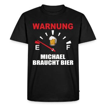Compteur de vitesse de bière, Michael a besoin de bière - T-shirt Premium bio Homme - noir - Devant - Nico (187cm)