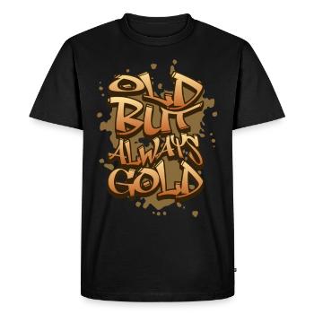 Old but always Gold Graffiti - Men's Premium Organic T-Shirt - black - Front - Nico (187cm)